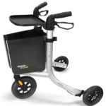 HEALTHBAZAAR 3 Wheels Rollator Walker,Foldable Walker with Detachable Tray and Storage Bag,Capacity 400IBS